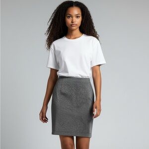 Metallic Silver Pencil Glitter Skirt Lined Sparkle Work Party Holiday Skirt 12